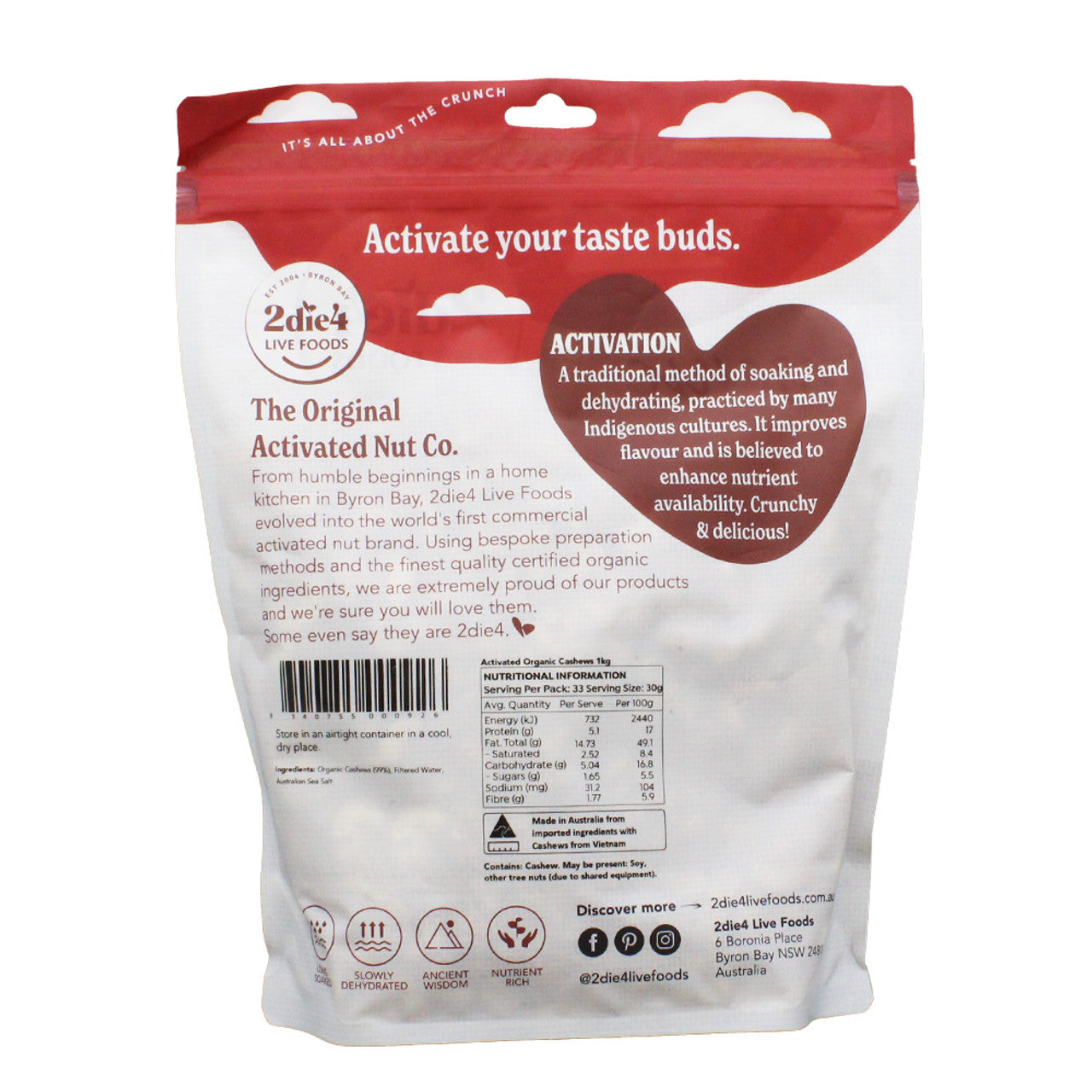 Activated Organic Cashews 1kg