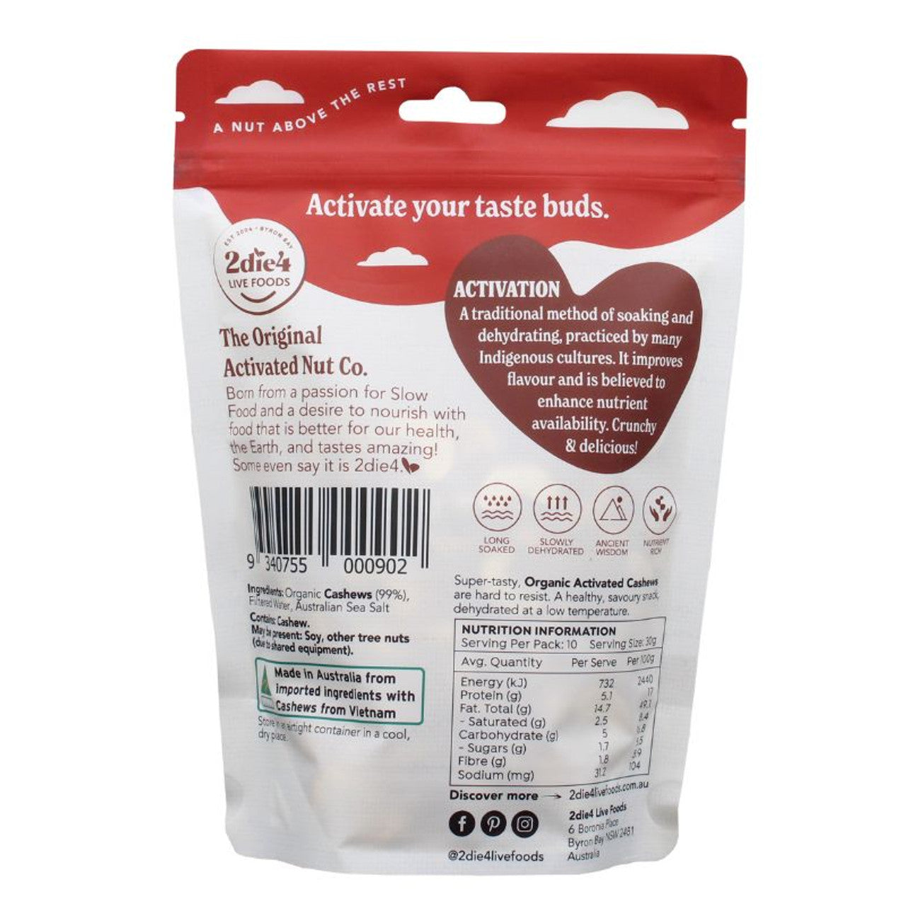 Organic Activated Cashews 300g