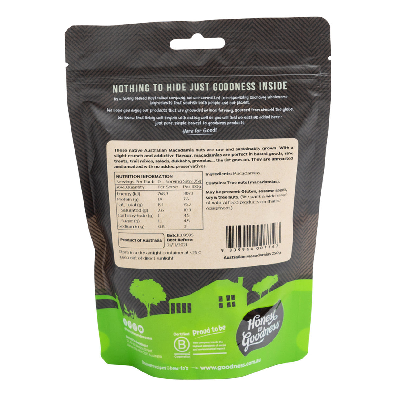Australian Macadamia Nuts back