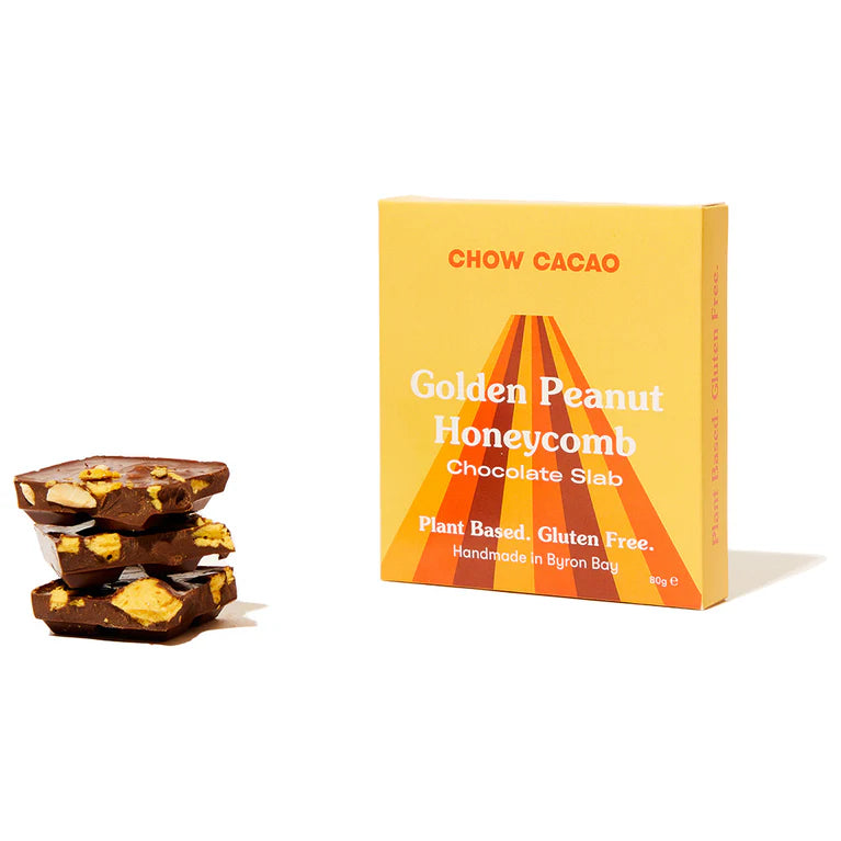 Chow Cacao
Chocolate Slabs - Golden Peanut Honeycomb 80g