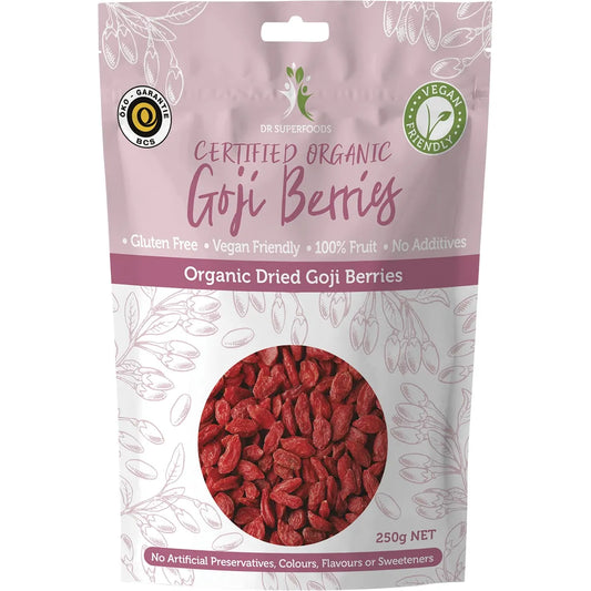 Certified Organic Dried Goji Berries 250g