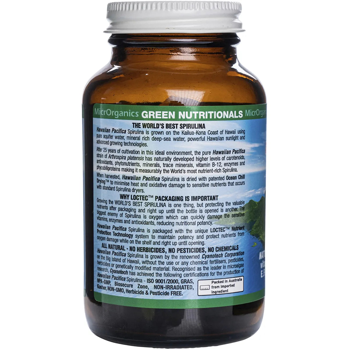 Hawaiian Pacifica Spirulina Tablets 500mg 200 Tabs2