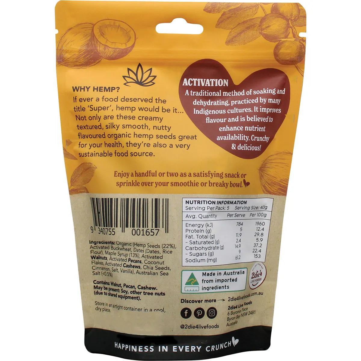 Hemptations Superfood Hemp Snack Salted Maple 200g