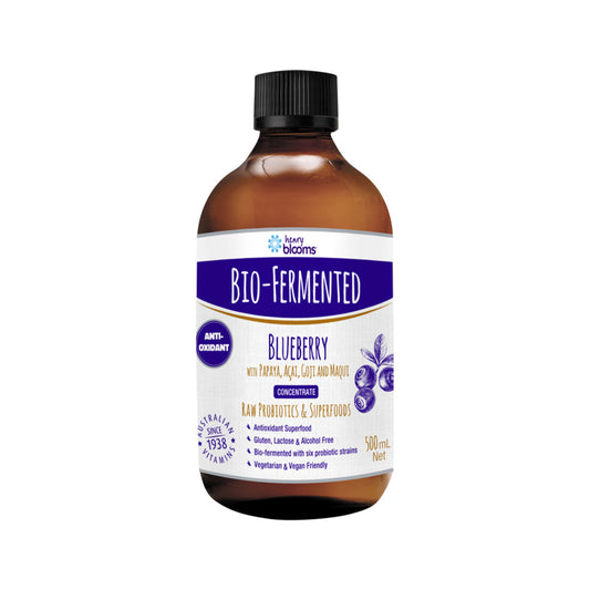 Bio-Fermented Blueberry Concentrate (with Papaya, Acai, Goji & Maqui) 500ml front
