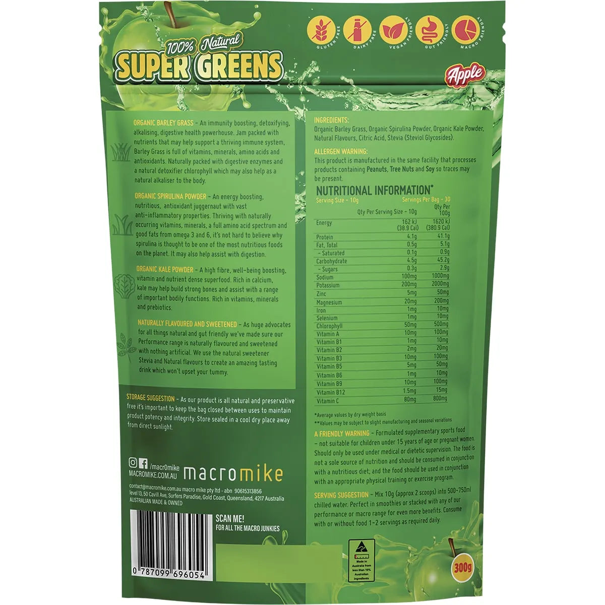 Macro Mike Super Greens Apple 300g