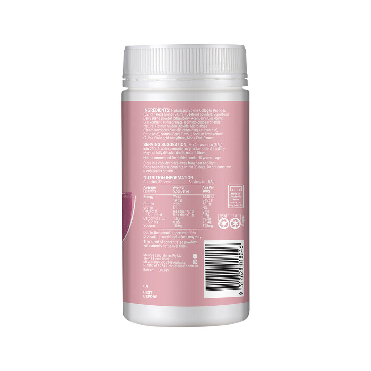 Collagen Daily Glow + Hyaluronic Acid Berry Flavour Instant Powder 180g3