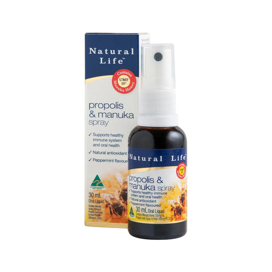 Natural Life Propolis & Manuka Honey (Peppermint) Oral Liquid Spray 30m