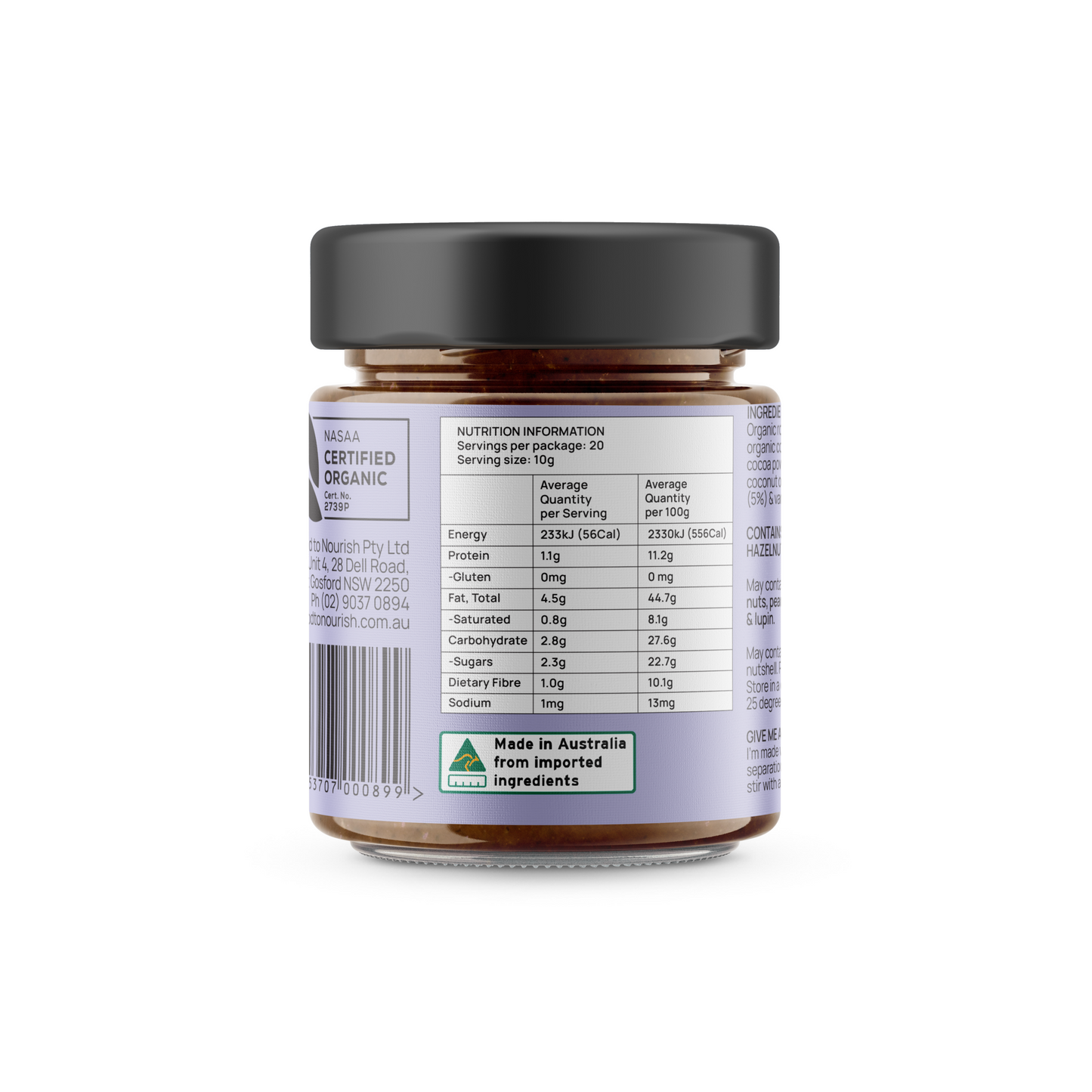 Organic Chocolate Hazelnut Spread 325g