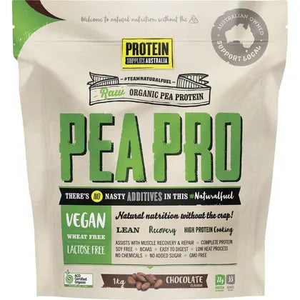 Organic Raw Pea Protein Powder Chocolate 1kg