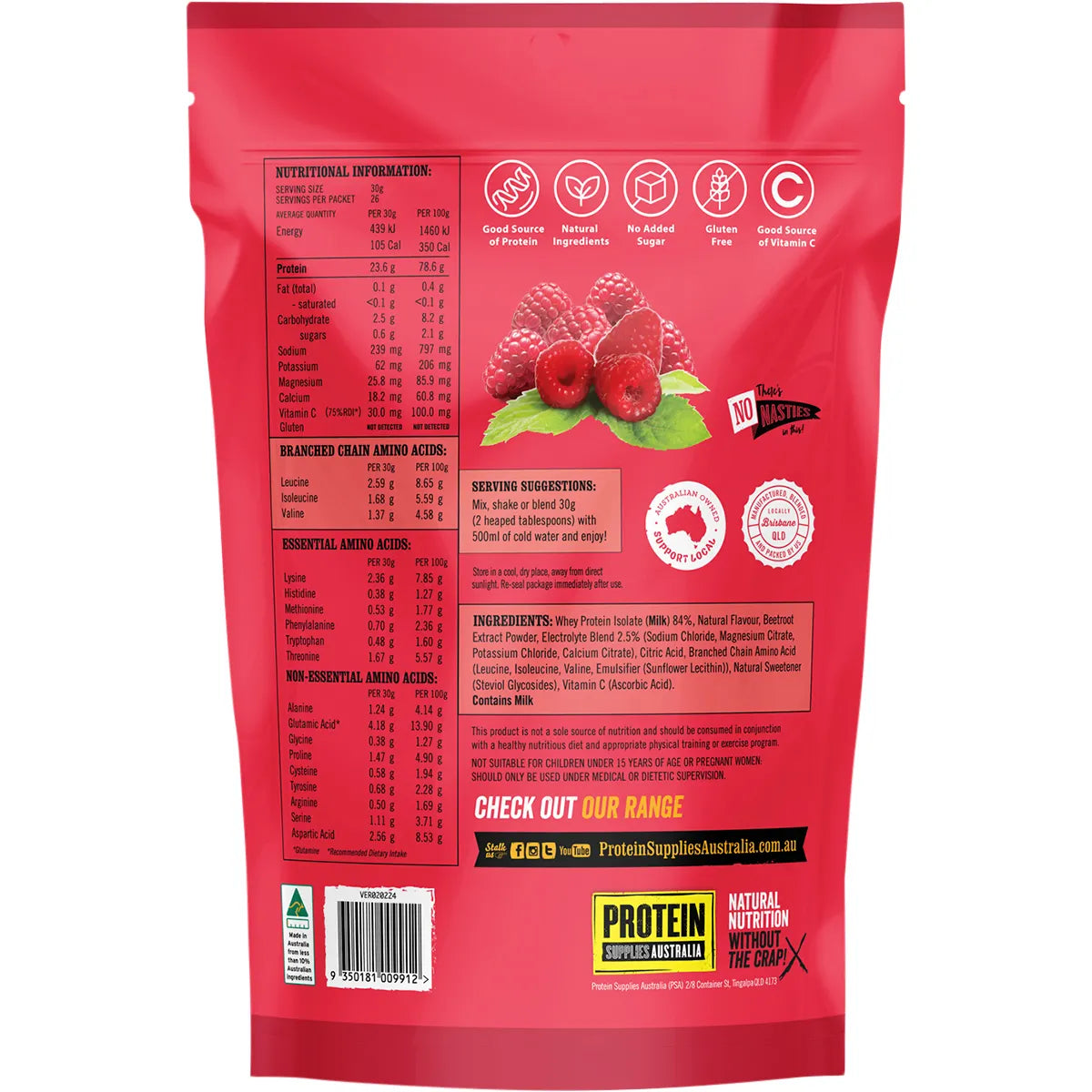Protein Water Raspberry 800g