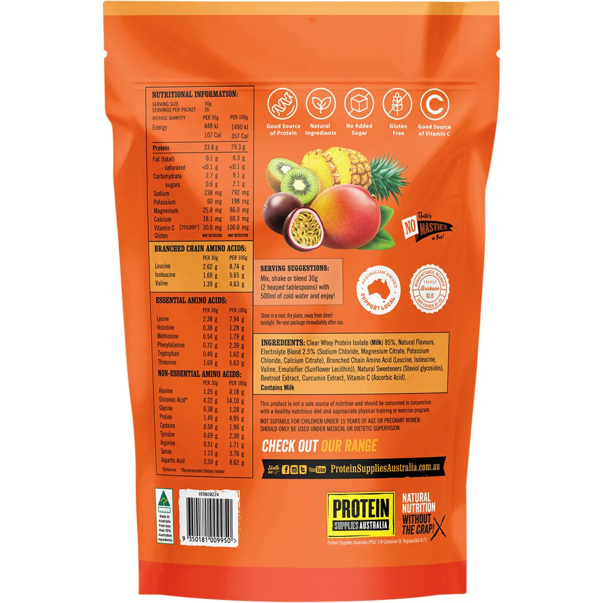 Protein Water Tropical Punch 800g