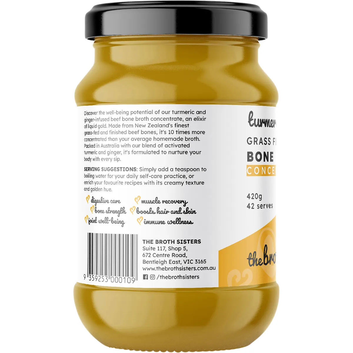 The Broth Sisters
Beef Bone Broth Concentrate Turmeric & Ginger 420g