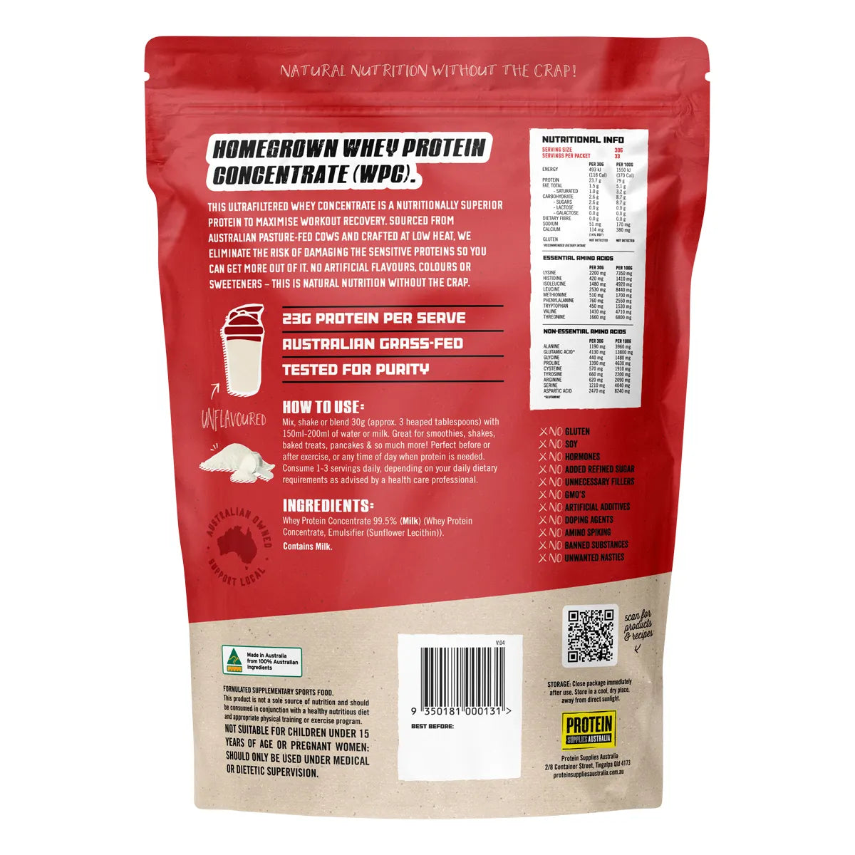 WPC Whey Protein Concentrate Pure 1kg