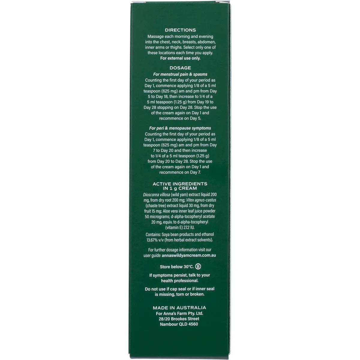 Wild Yam Cream (Her) Menstrual & Menopausal Symptoms 100g
