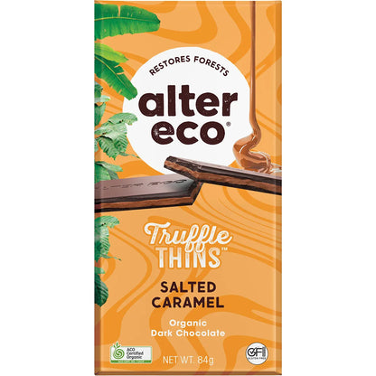 Organic Salted Caramel Dark Chocolate Truffle Thins 84g