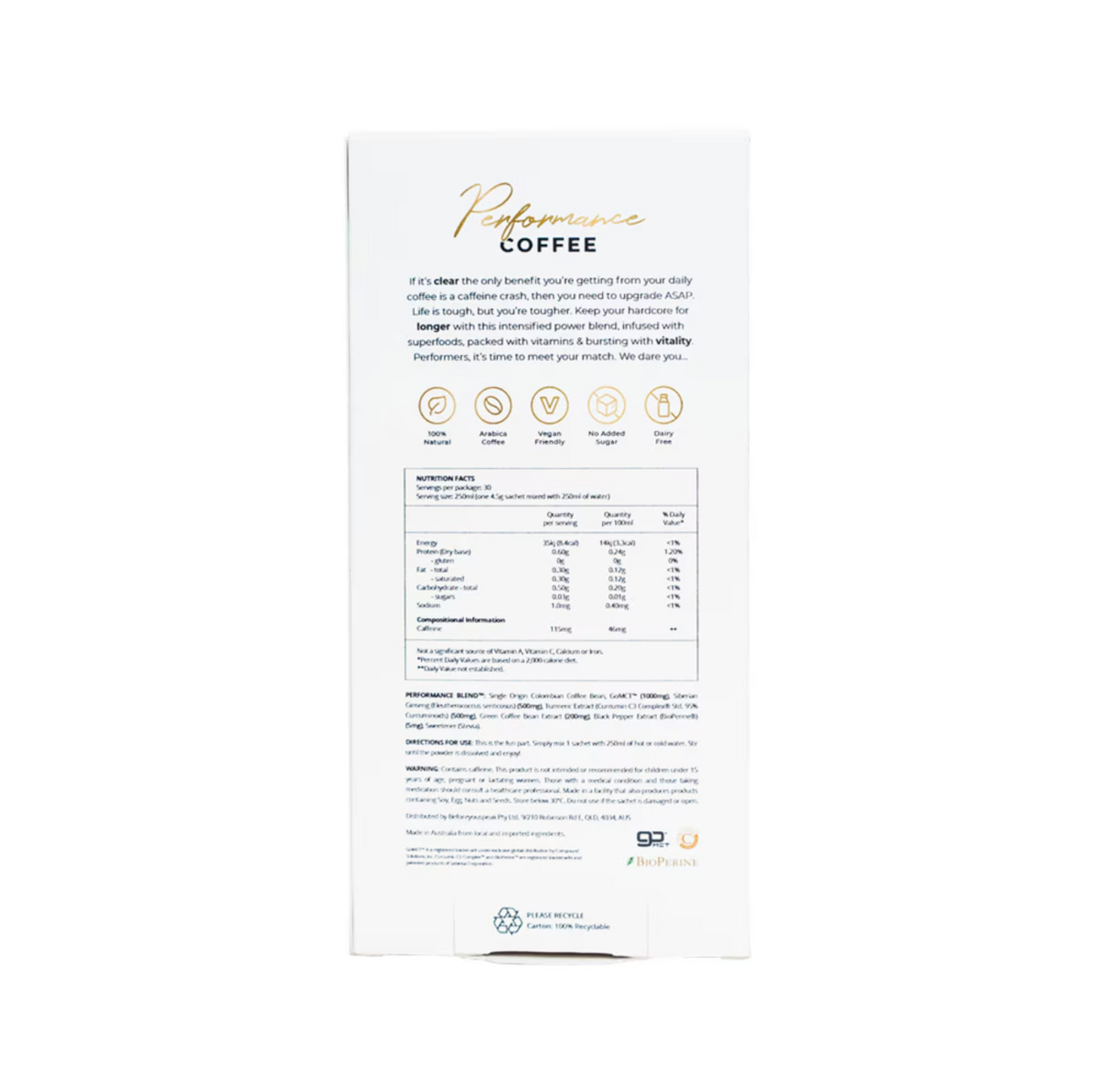 Before You Speak Performance Coffee The OG 4.5g x 30 Pack