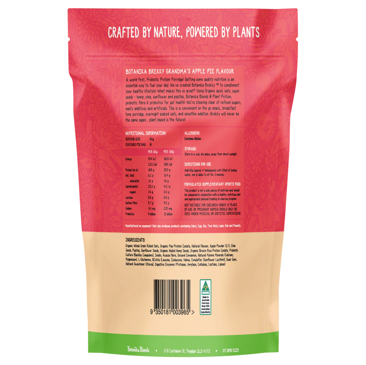 Botanika Blends  Protein Porridge Grandma's Apple Pie