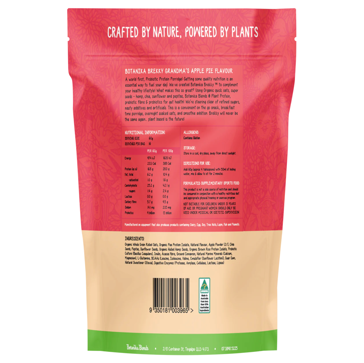 Botanika Blends  Protein Porridge Grandma's Apple Pie
