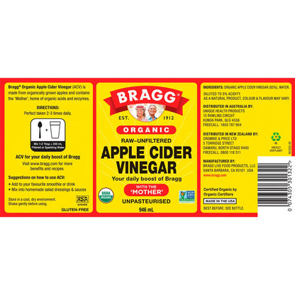 Bragg
Apple Cider Vinegar Unfiltered with The Mother 946ml