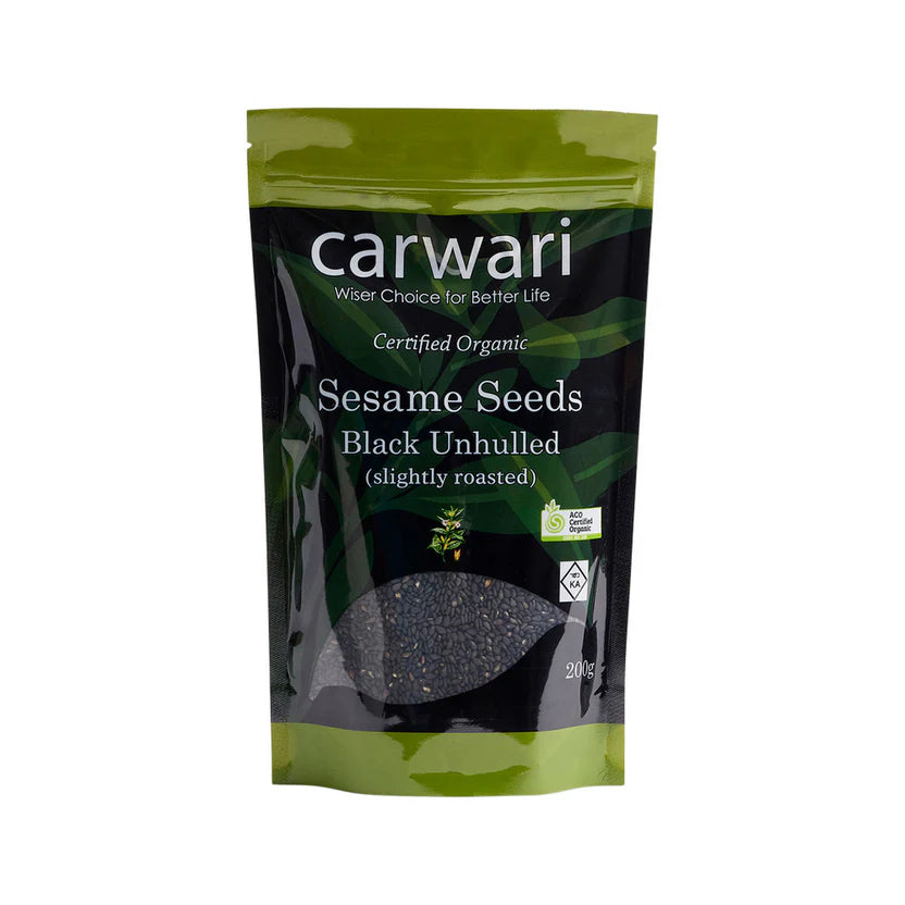 Organic Unhulled Black Sesame Seeds 200g