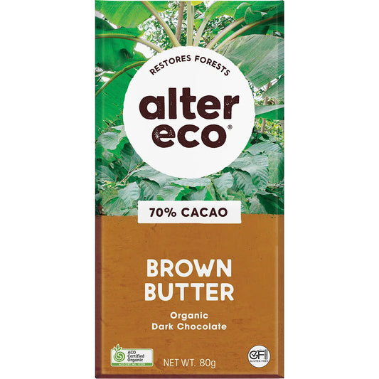 Organic Salted Brown Butter 70% Dark Chocolate 80g