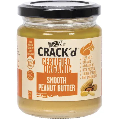 Crack'd Organic Smooth Peanut Butter 250g1