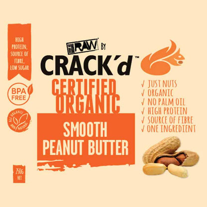 Crack'd Organic Smooth Peanut Butter 250g2