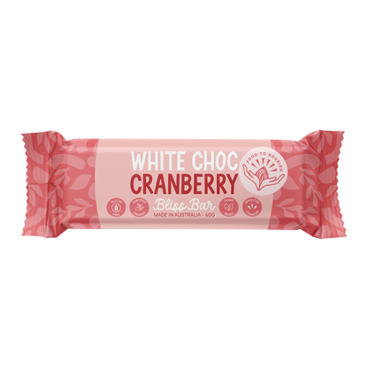 Bliss Bar White Choc Cranberry 40g front