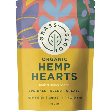 Organic Hemp Hearts Hulled Hemp Seeds 500g front