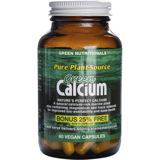 Green Calcium Vegan Capsules 600mg 60 Caps front