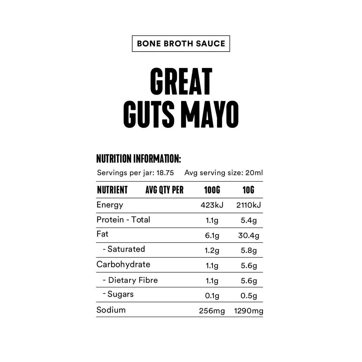 Bone Broth Mayo Great Guts 375ml3