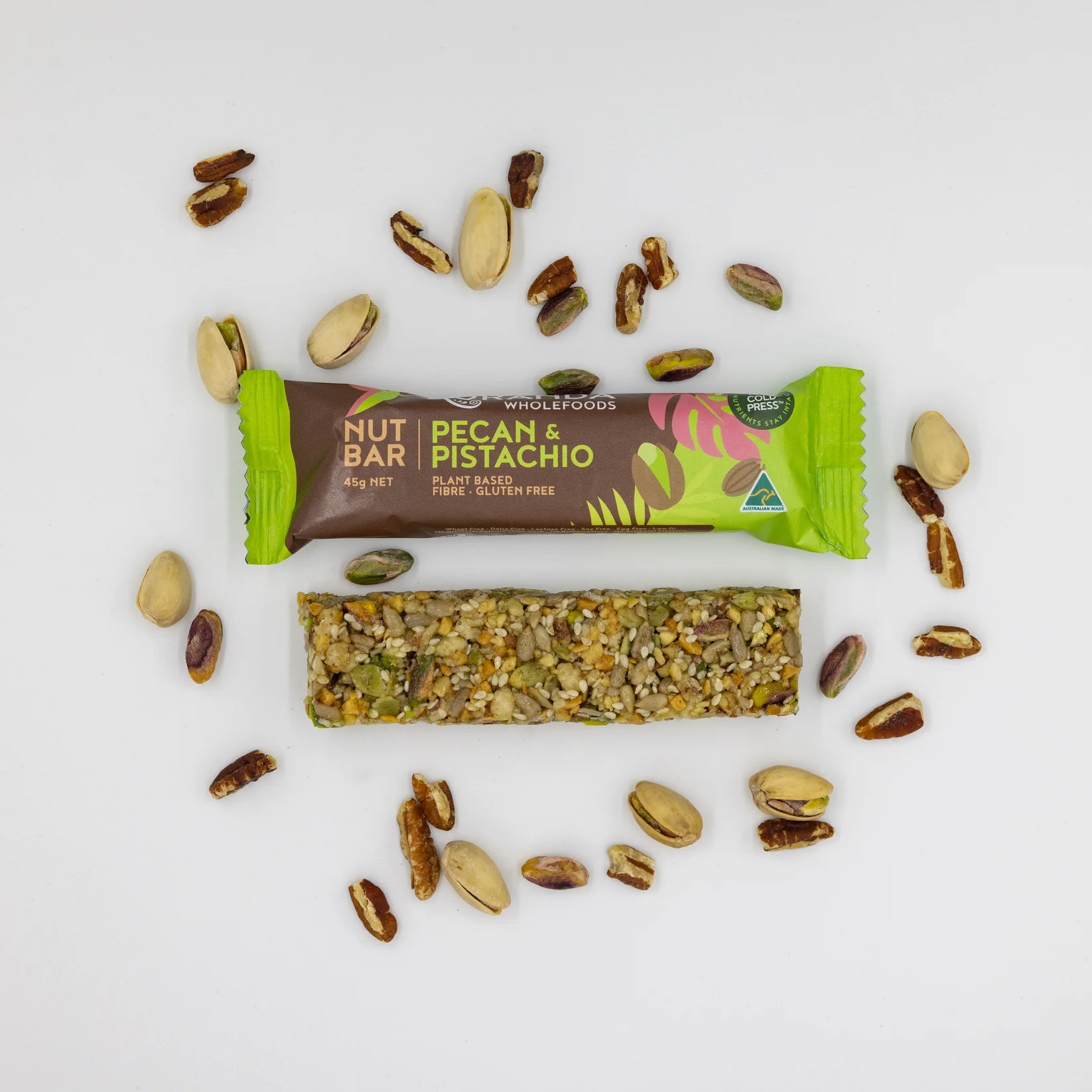 Gluten Free Nut Bars Pecan & Pistachio 45g2