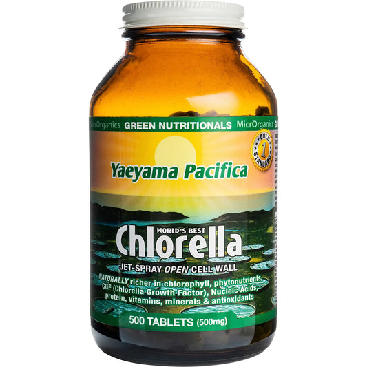 Green Nutritionals
Yaeyama Pacifica Chlorella Tablets 500mg 500 Tabs