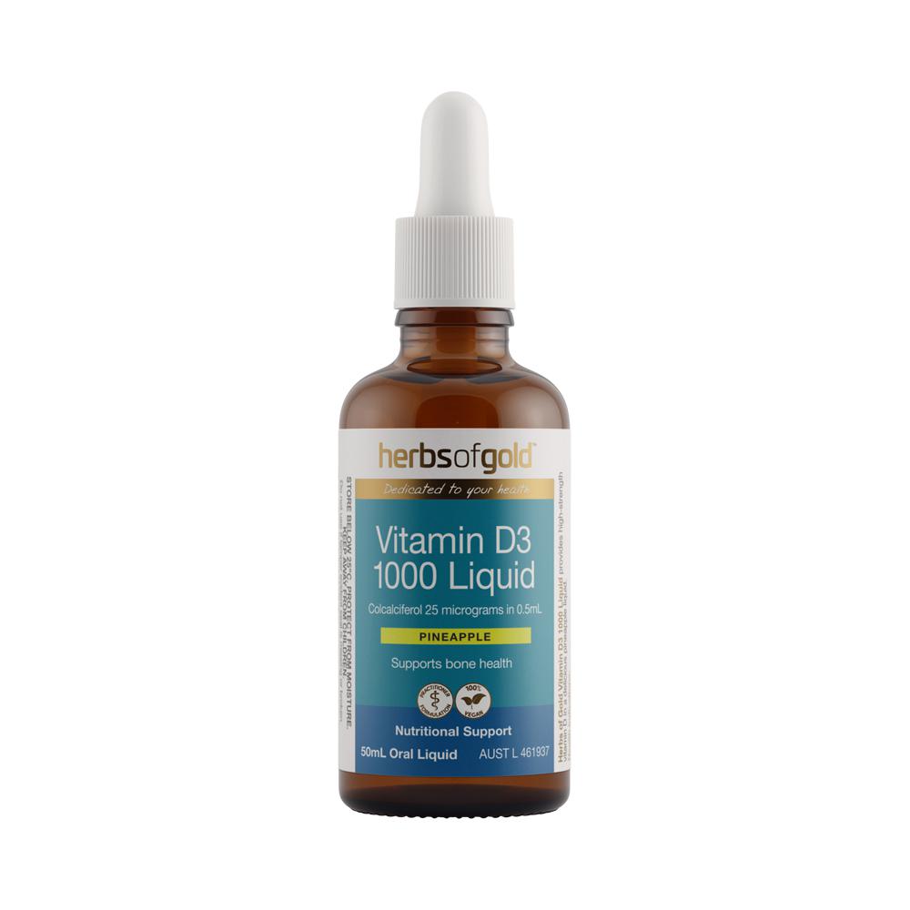HERBS OF GOLD VITAMIN D3 1000 PINEAPPLE 50ML