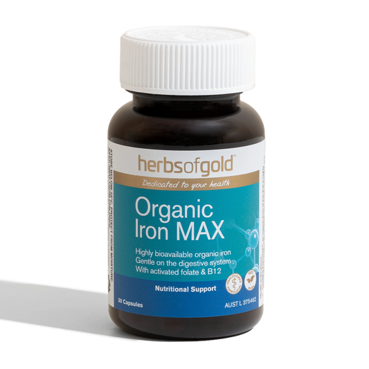 Organic Iron Max 30 Caps front