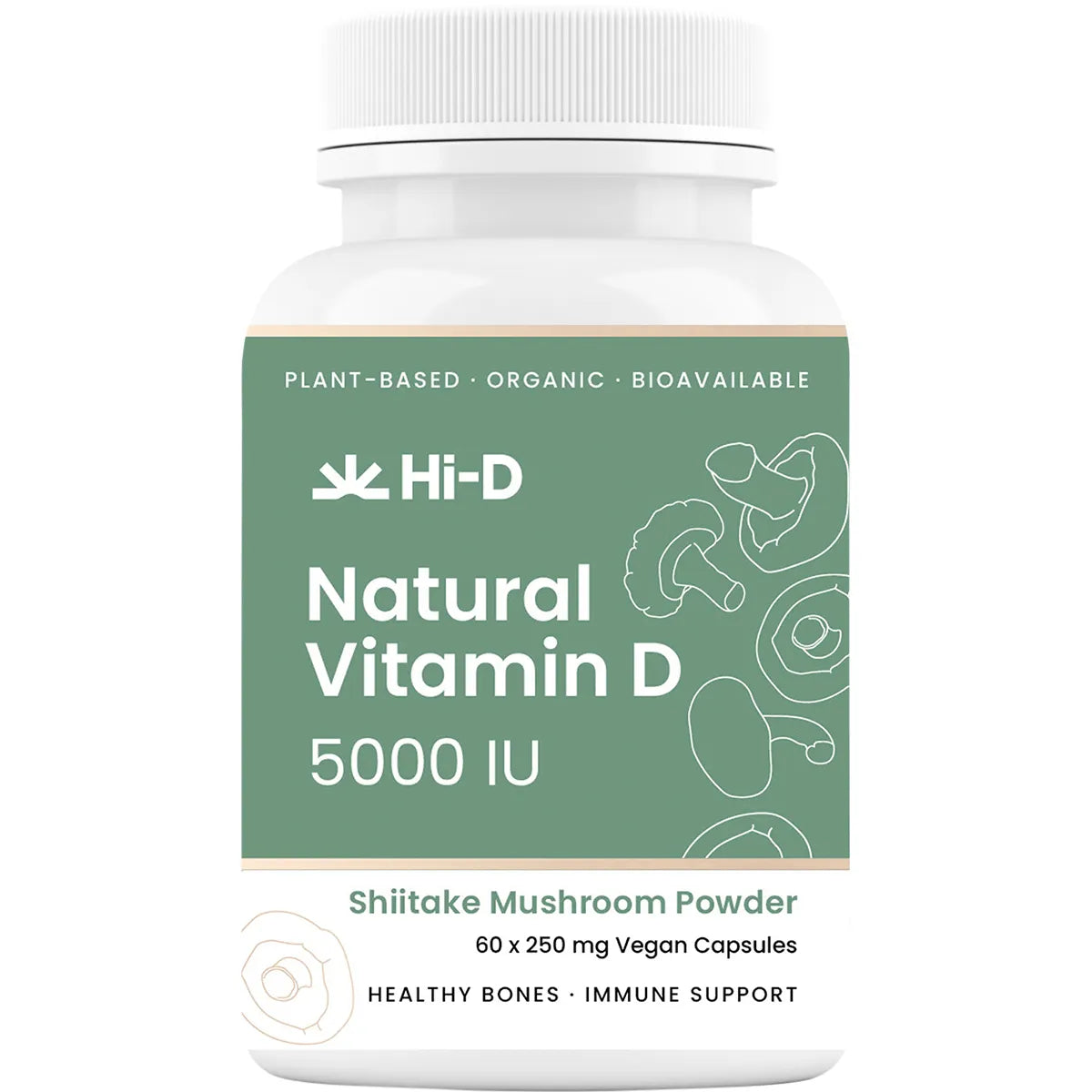 Natural Vitamin D 5000 IU 60 Vegan Caps
