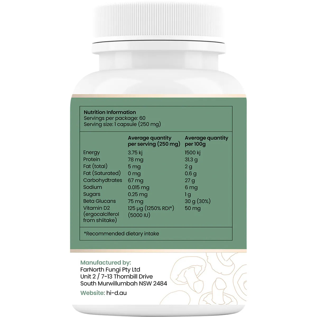Natural Vitamin D 5000 IU 60 Vegan Caps