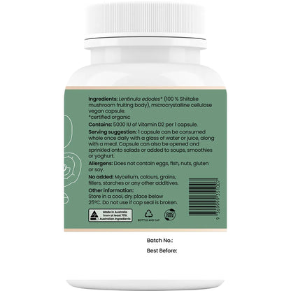 Natural Vitamin D 5000 IU 60 Vegan Caps