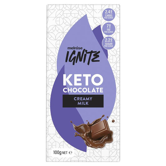 Ignite Keto Milk Chocolate 100g front