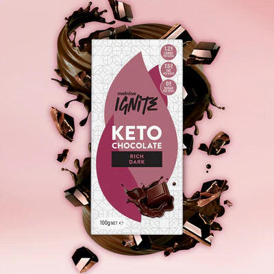 Ignite Keto Rich Dark Chocolate 100g background