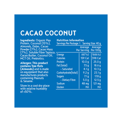 Protein Ball Cacao Coconut 40g nutrition