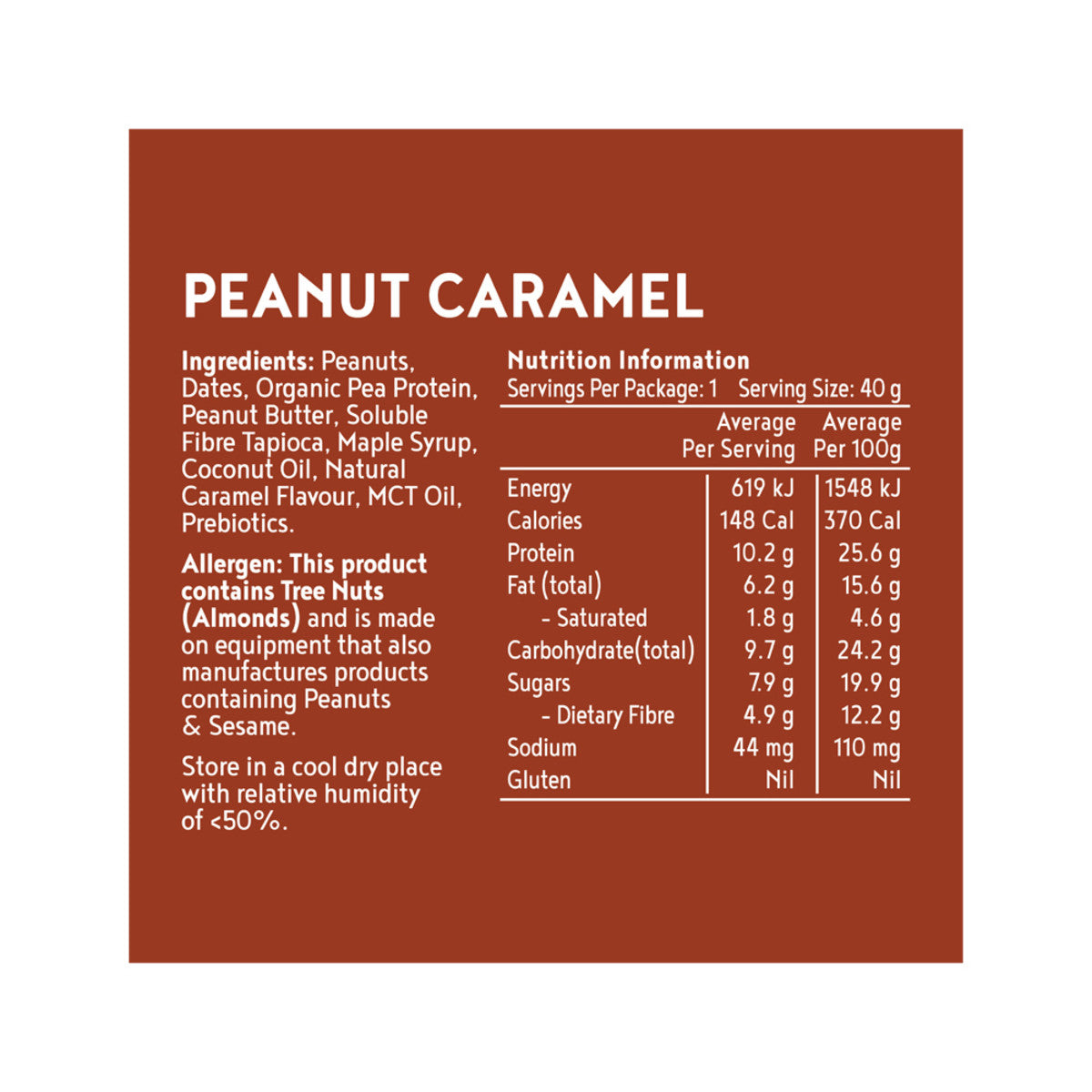 Protein Ball Peanut Caramel 40g nutrition