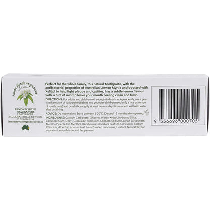 Lemon Myrtle Fragrances Toothpaste Fluoride Free 150g