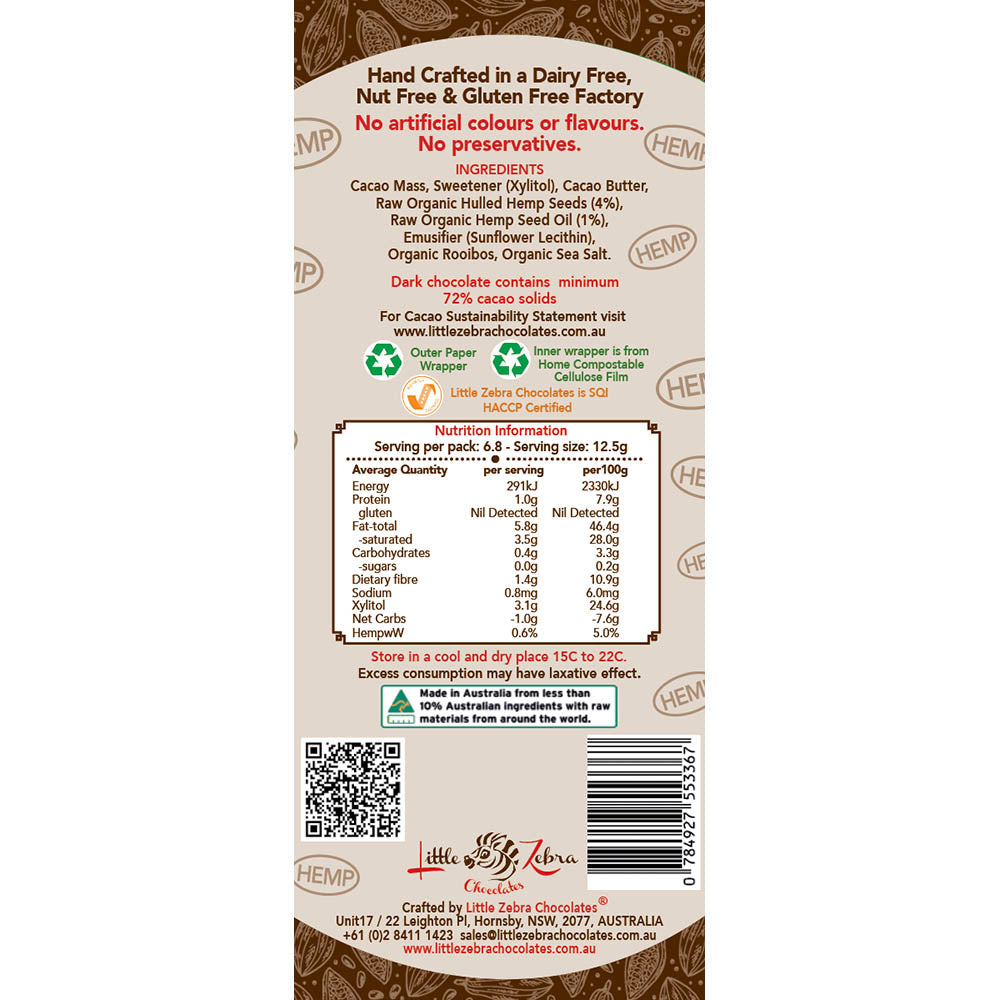 Hemp Delight Dark Chocolate 85g