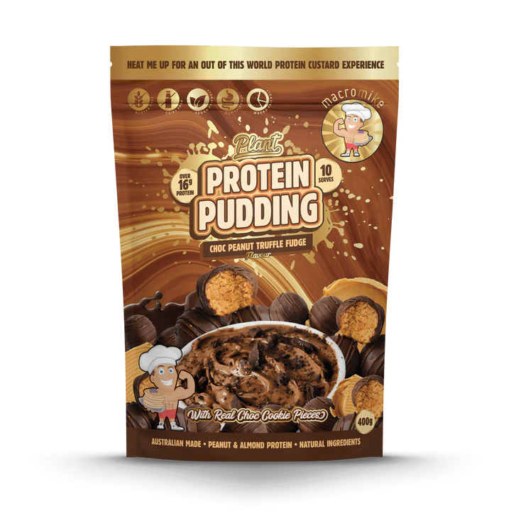 macro mike Plant Protein Pudding Choc Peanut Truffle Fudge 400g