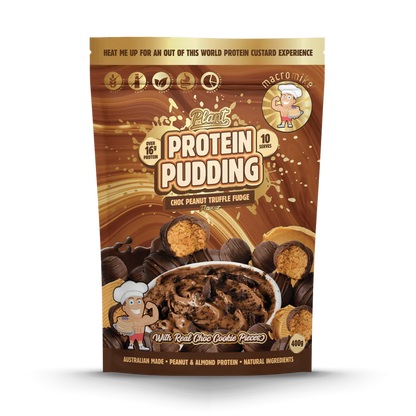 macro mike Plant Protein Pudding Choc Peanut Truffle Fudge 400g