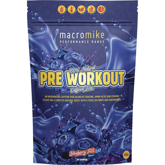 Macro Mike Pre Workout Blueberry Fizz 300g