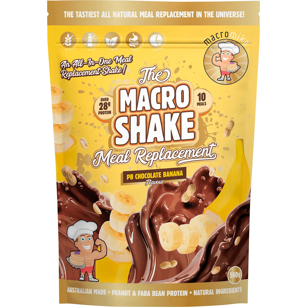 The Macro Shake Meal Replacement PB Chocolate Banana 560g