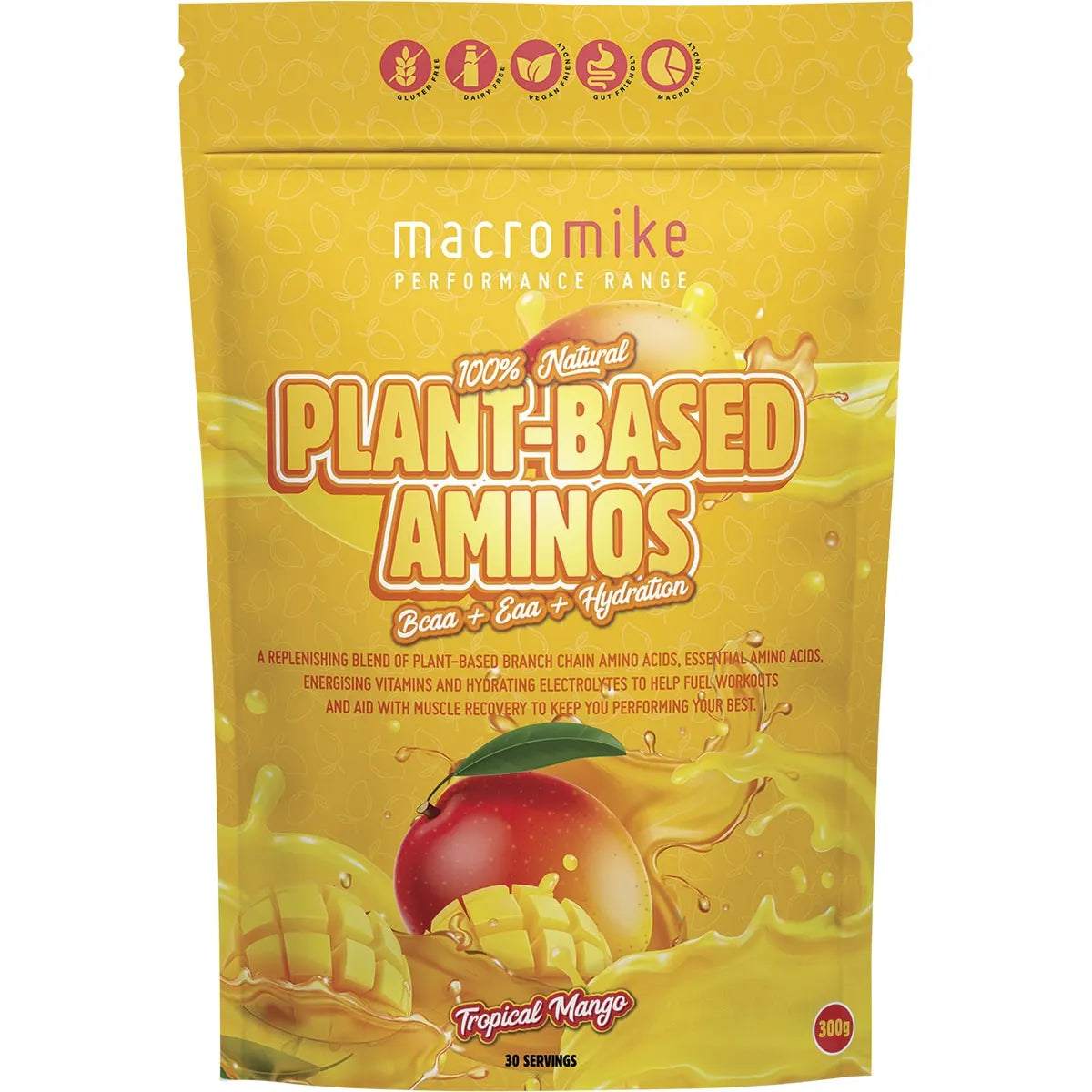 Macro Mike Plant-Based Aminos Tropical Mango 300g