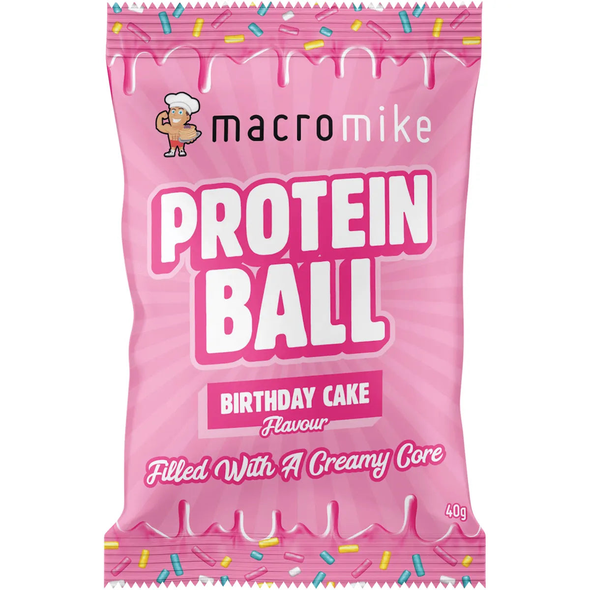 Macro Mike Protein Ball Birthday Cake